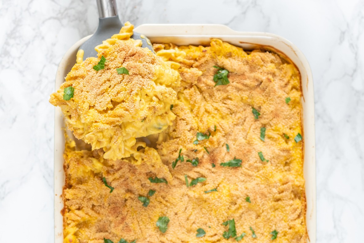 Baked Cauliflower Mac and Cheese (vegan + oil-free) Featured Image