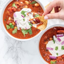 Three Bean 20-Minute Chili (vegan + oil-free)