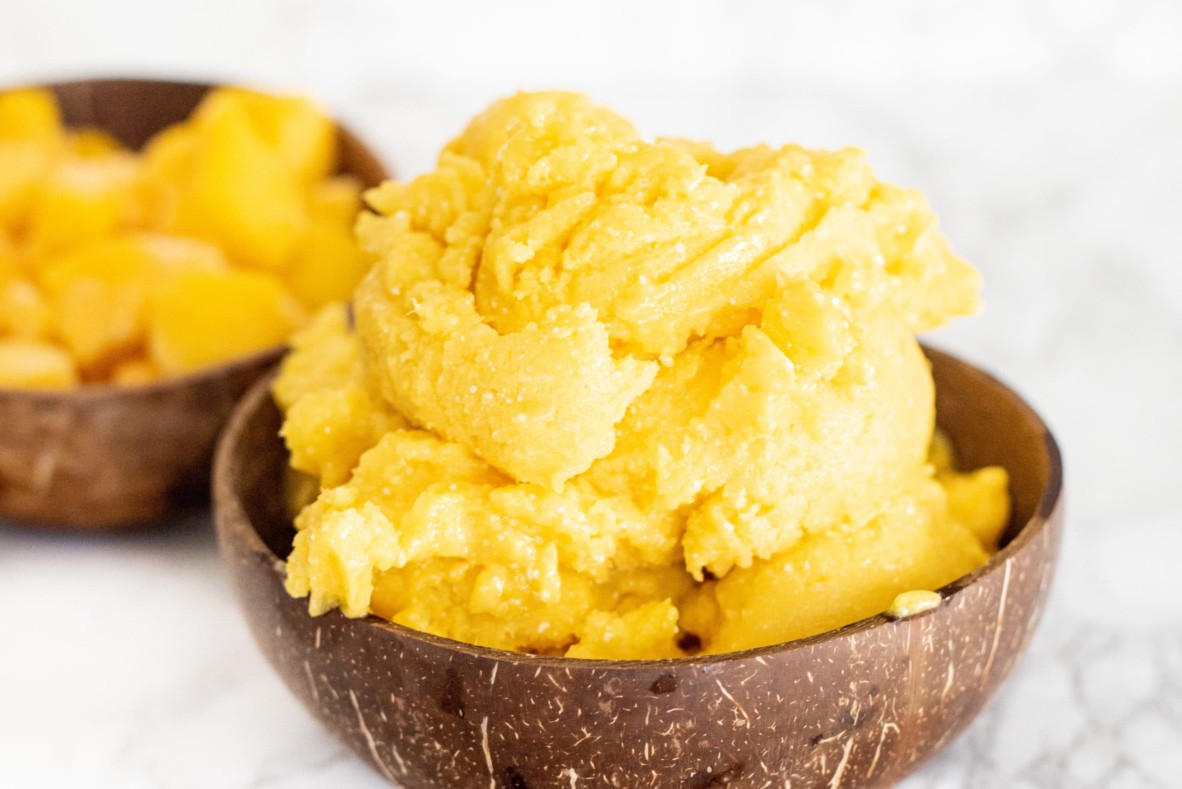 Mango Pineapple Turmeric Ice Cream (vegan + no added sugar)