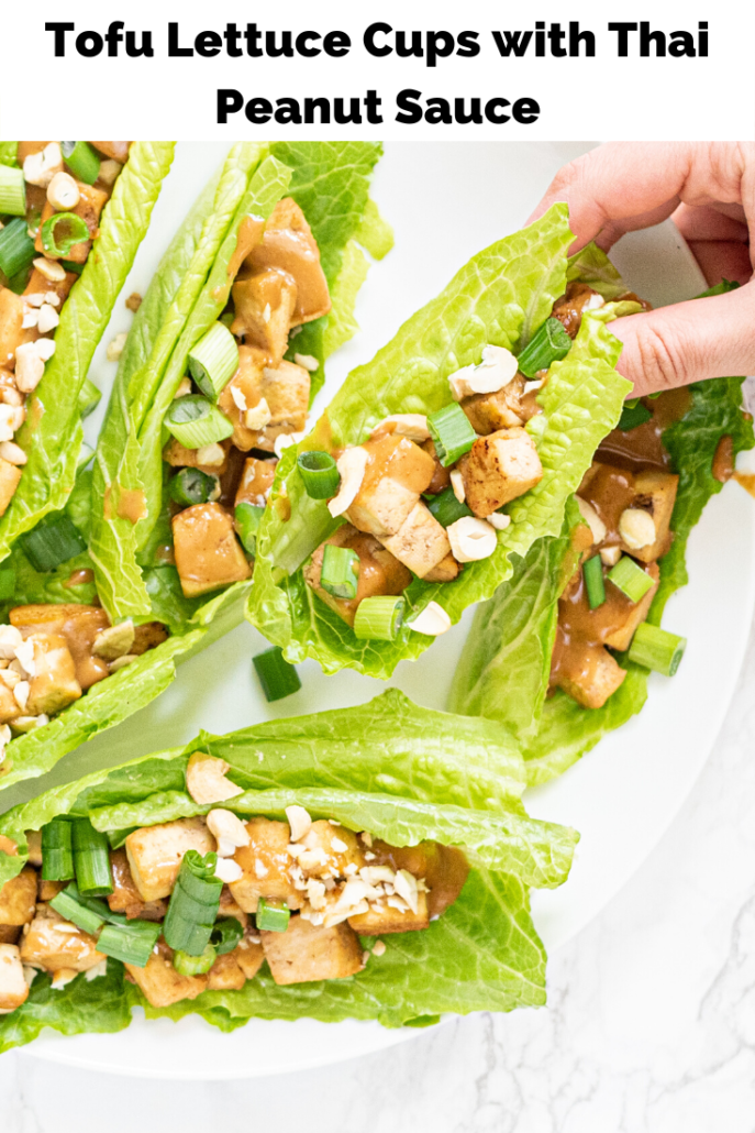 Tofu Lettuce Cups with Thai Peanut Sauce