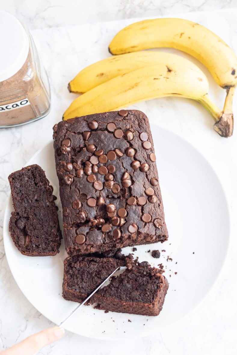 Vegan Banana Brownie Bread