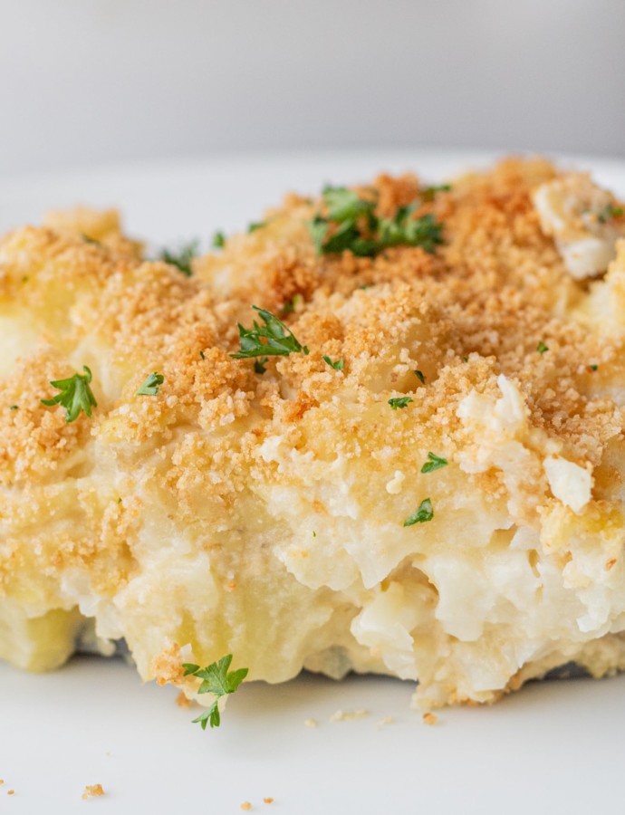 Cheesy Vegan Cauliflower Potato Casserole