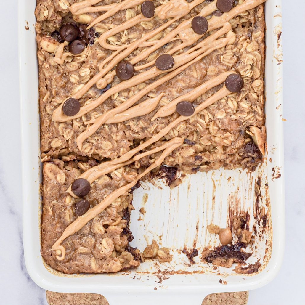 Vegan Snickers Baked Oatmeal