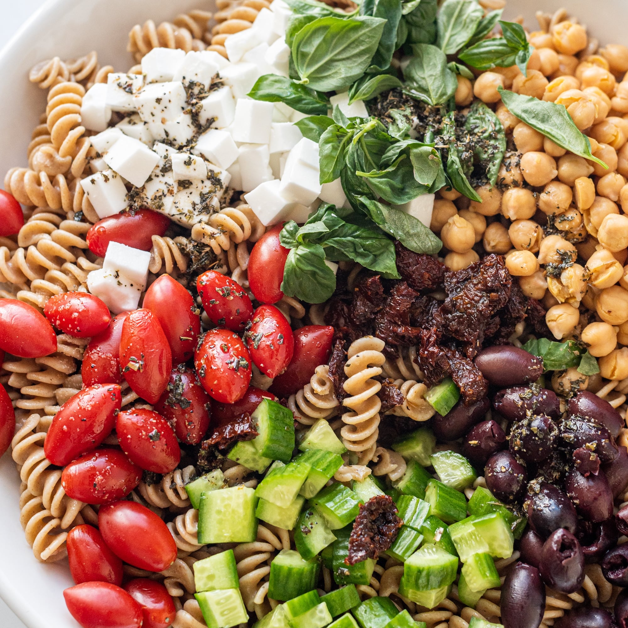 Vegan Greek Pasta Salad - HealthyGirl Kitchen
