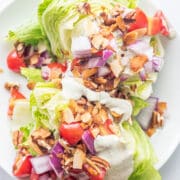 A plate of wedge salad.