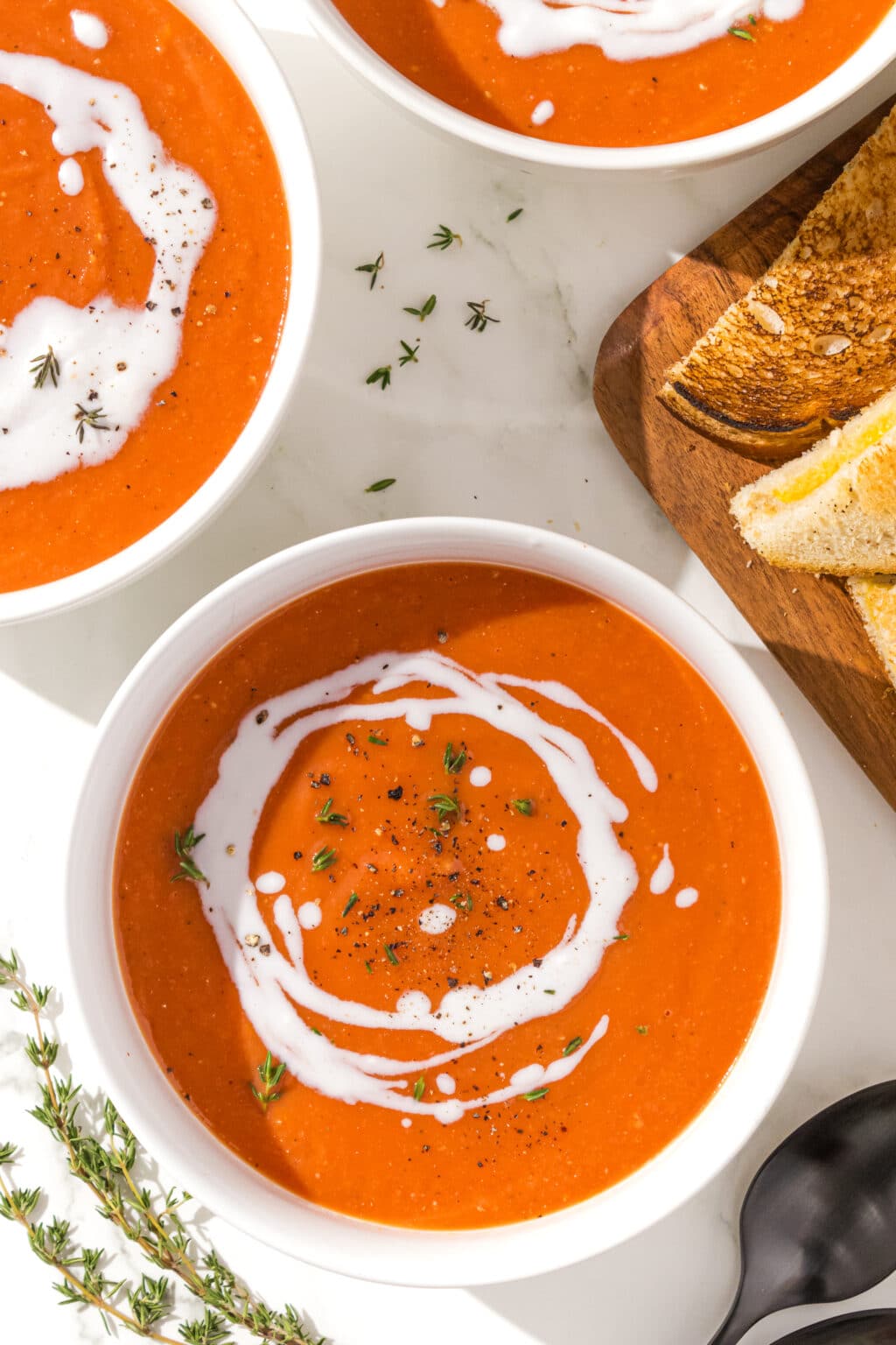 Sheet Pan Tomato Soup (with Grilled Cheese Croutons!) - Healthygirl Kitchen