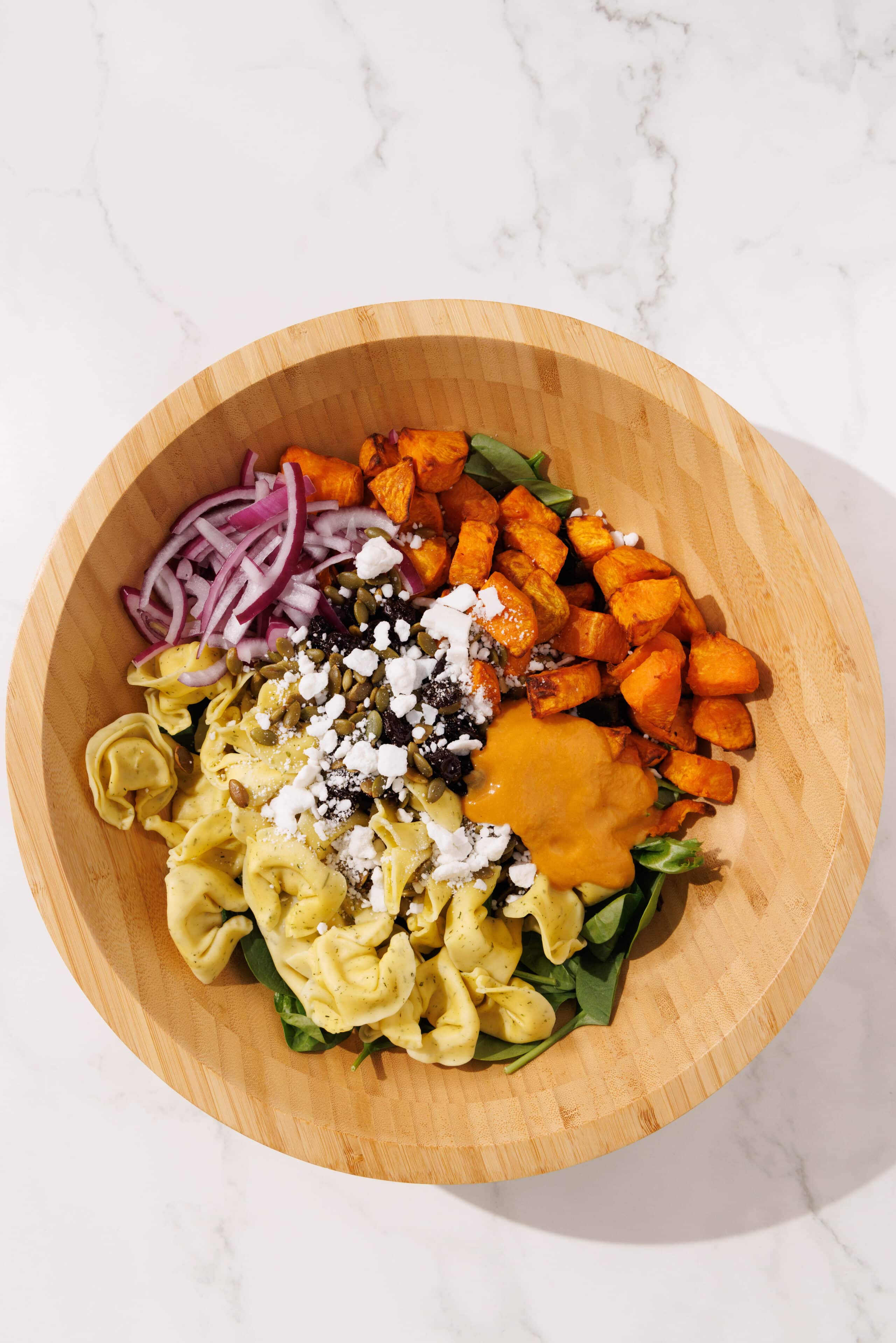 Holiday Tortellini Salad (with pumpkin vinaigrette!)