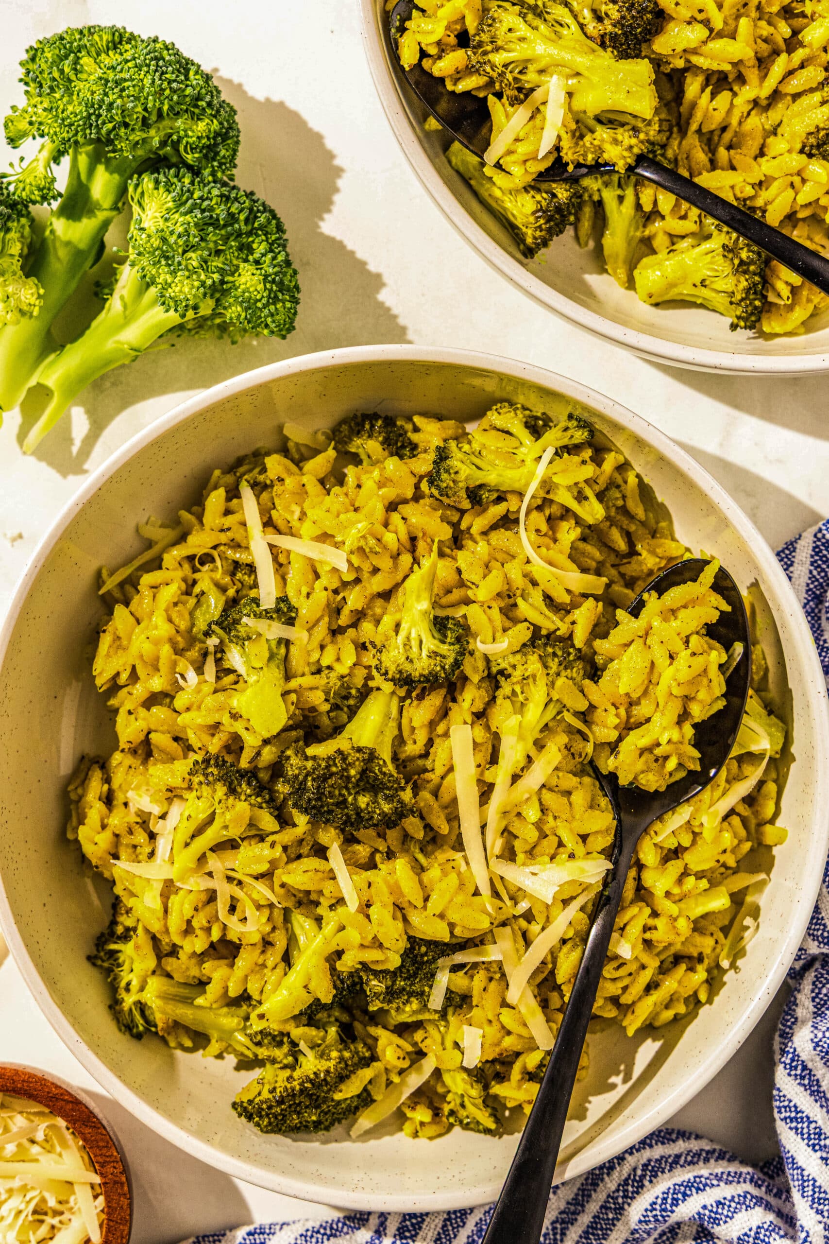 One Pan Broccoli Cheddar Orzo - HealthyGirl Kitchen