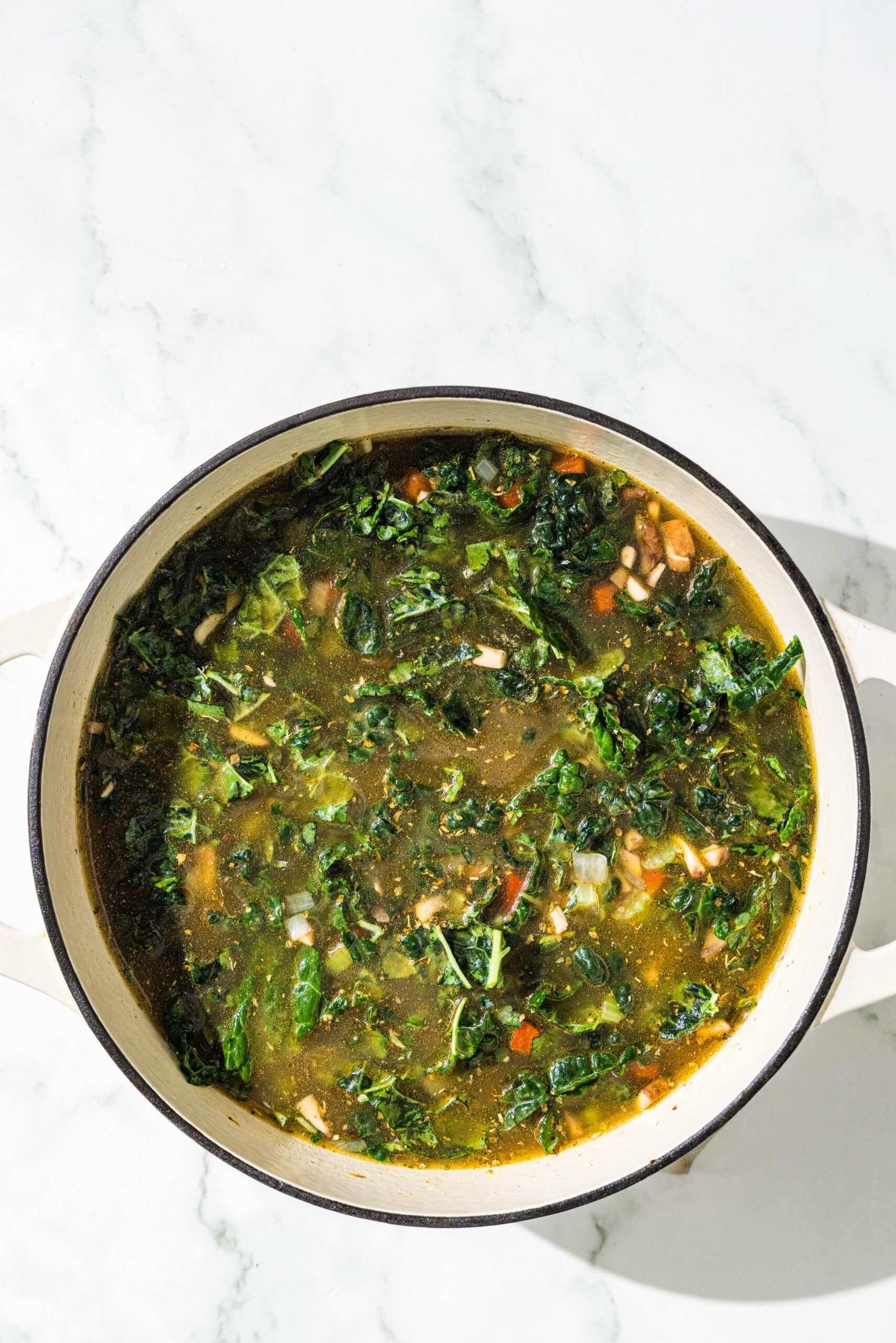 A pot of lentil soup.