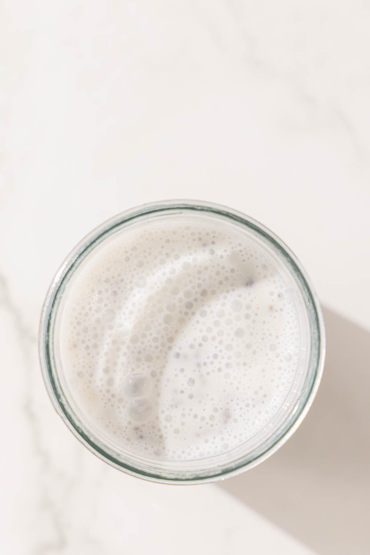 A jar of chia pudding.